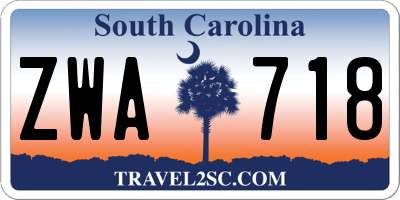 SC license plate ZWA718