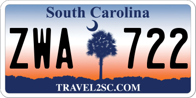 SC license plate ZWA722