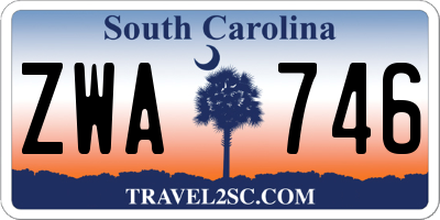 SC license plate ZWA746