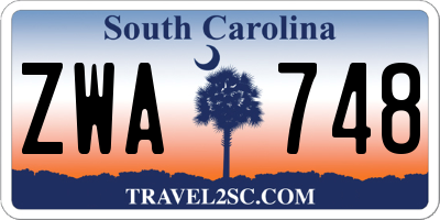 SC license plate ZWA748
