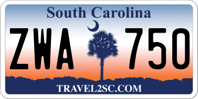 SC license plate ZWA750