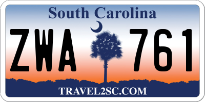 SC license plate ZWA761