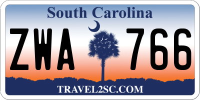 SC license plate ZWA766