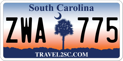SC license plate ZWA775