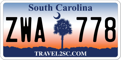 SC license plate ZWA778