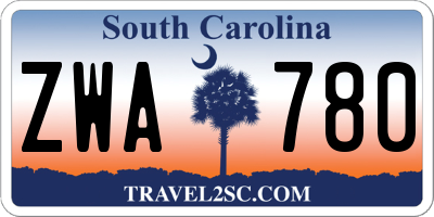 SC license plate ZWA780