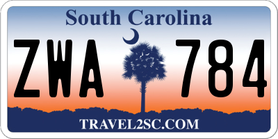 SC license plate ZWA784