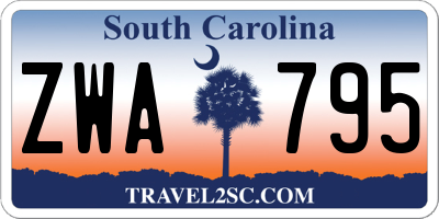 SC license plate ZWA795