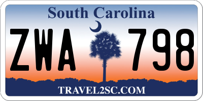 SC license plate ZWA798