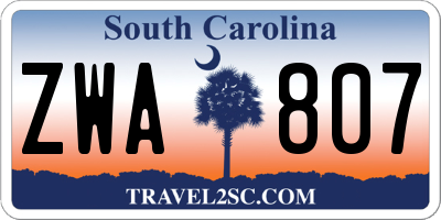 SC license plate ZWA807