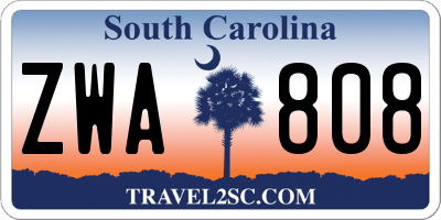 SC license plate ZWA808