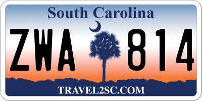 SC license plate ZWA814