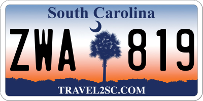 SC license plate ZWA819