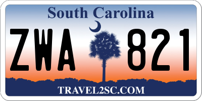 SC license plate ZWA821