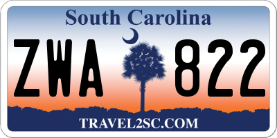 SC license plate ZWA822