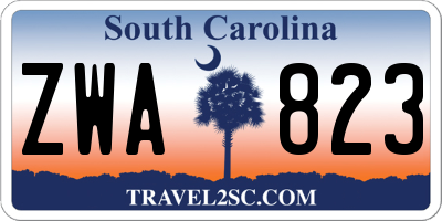 SC license plate ZWA823
