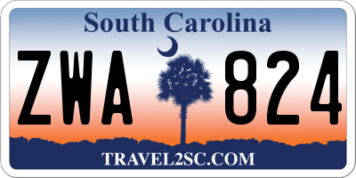 SC license plate ZWA824