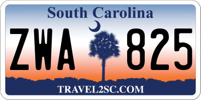 SC license plate ZWA825