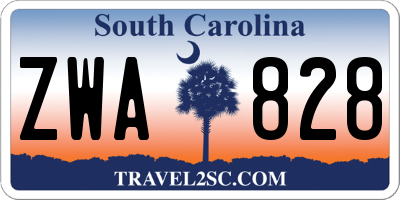 SC license plate ZWA828