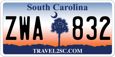 SC license plate ZWA832