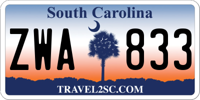 SC license plate ZWA833