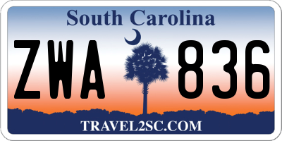 SC license plate ZWA836