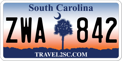 SC license plate ZWA842
