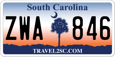 SC license plate ZWA846