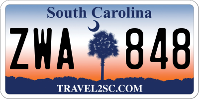 SC license plate ZWA848