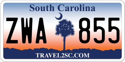 SC license plate ZWA855