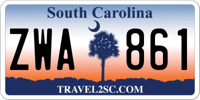 SC license plate ZWA861