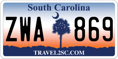 SC license plate ZWA869