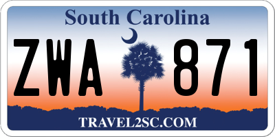 SC license plate ZWA871