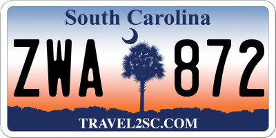 SC license plate ZWA872