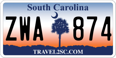 SC license plate ZWA874