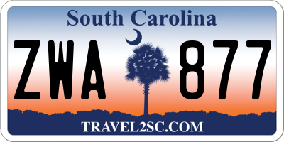 SC license plate ZWA877