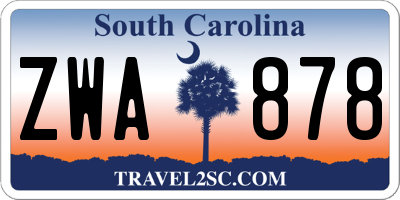 SC license plate ZWA878
