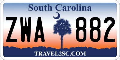 SC license plate ZWA882