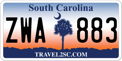 SC license plate ZWA883