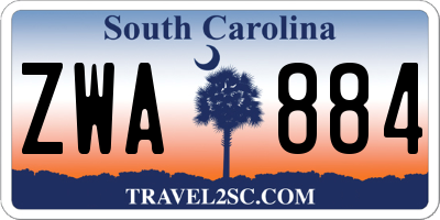 SC license plate ZWA884