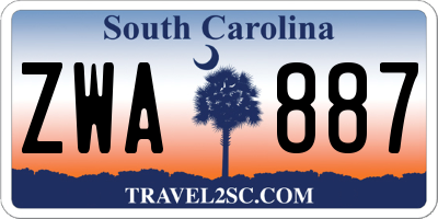 SC license plate ZWA887