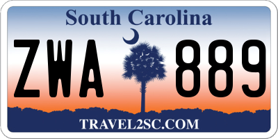 SC license plate ZWA889