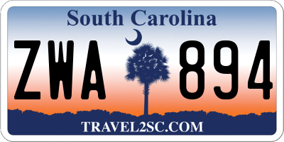 SC license plate ZWA894