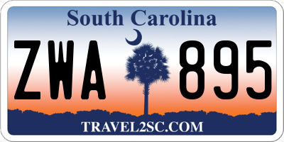 SC license plate ZWA895
