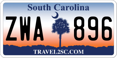 SC license plate ZWA896
