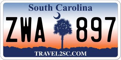 SC license plate ZWA897