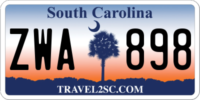 SC license plate ZWA898