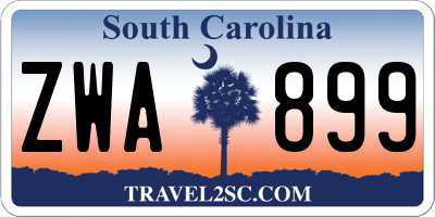 SC license plate ZWA899