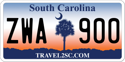 SC license plate ZWA900