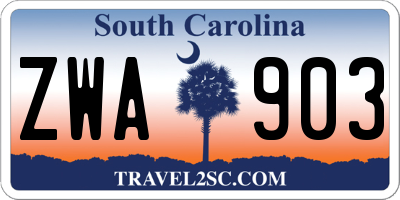 SC license plate ZWA903